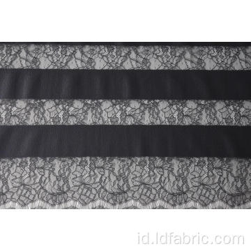 100% Nylon Stripe Panel Kain Renda